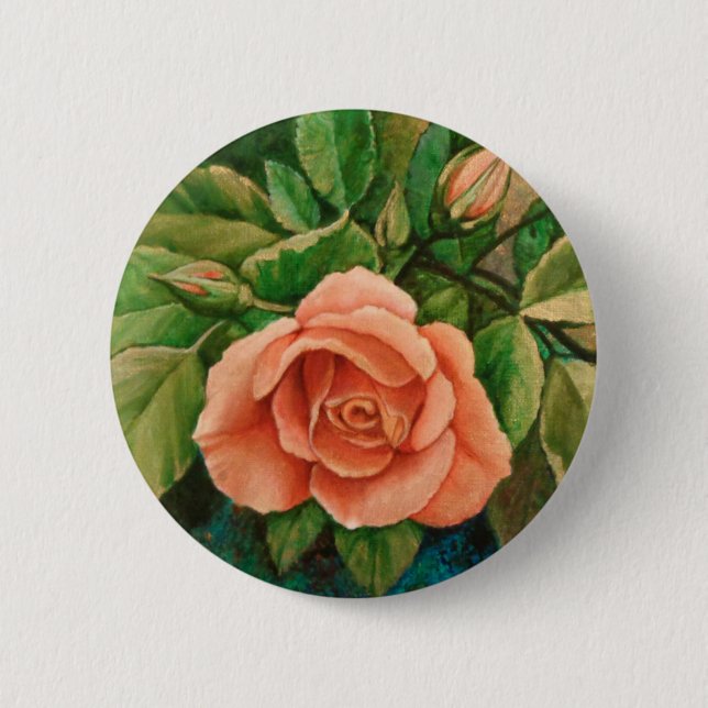 Badge Rond 5 Cm Bouton Rose de plage (Devant)