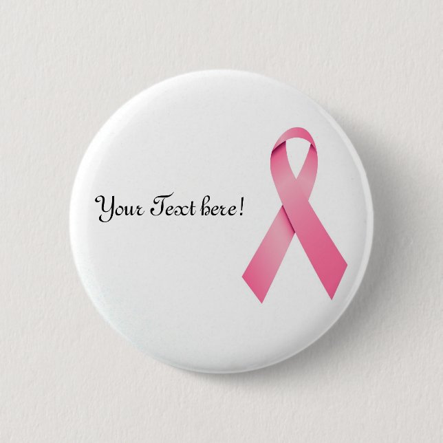 Badge Rond 5 Cm Bouton rose de ruban (Devant)