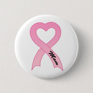 Badge Rond 5 Cm Bouton rose de ruban de maman