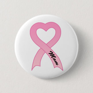 Badge Rond 5 Cm Bouton rose de ruban de maman