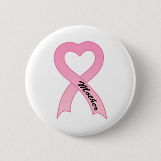 Badge Rond 5 Cm Bouton rose de ruban de mère