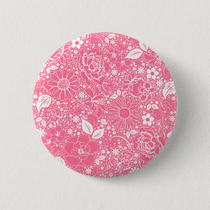Badge Rond 5 Cm BOUTON rose pâle des beautés botaniques