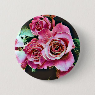 Badge Rond 5 Cm Bouton ROSE ROSE ROSE ROSE