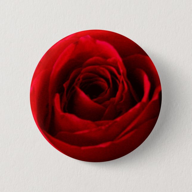 Badge Rond 5 Cm Bouton Rose rouge (Devant)