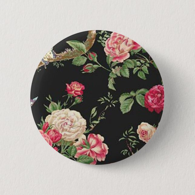 Badge Rond 5 Cm Bouton Rose sauvage (Devant)