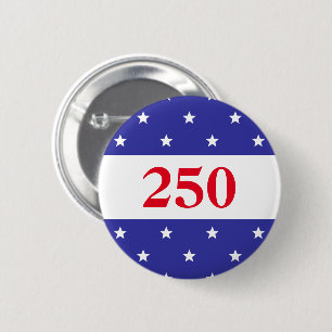 Badge Rond 5 Cm Bouton Rouge Blanc & Bleu Patriotique 250