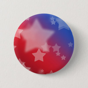 Badge Rond 5 Cm Bouton Rouge blanc et Bleu étoiles