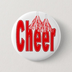 Badge Rond 5 Cm Bouton rouge d'acclamation