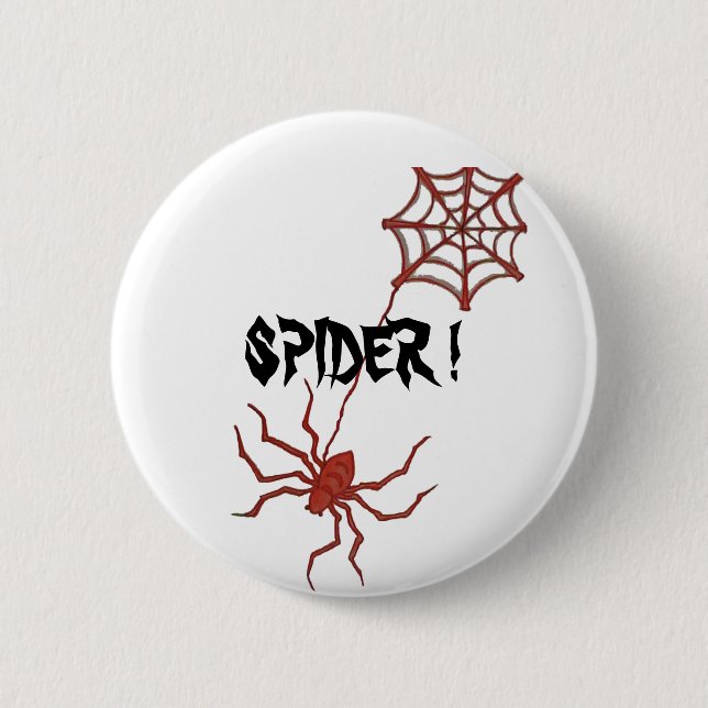 Badge Rond 5 Cm bouton rouge d'araignée (Devant)