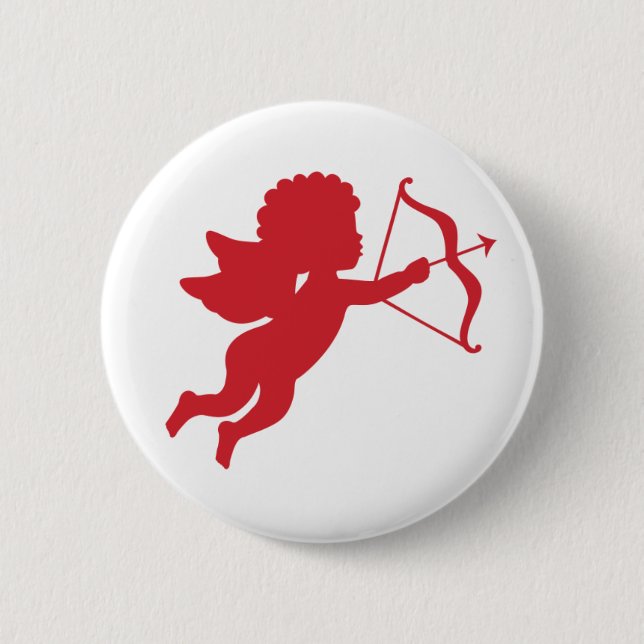 Badge Rond 5 Cm Bouton rouge de cupidon d'amour (Devant)
