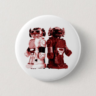 Badge Rond 5 Cm bouton rouge de robots