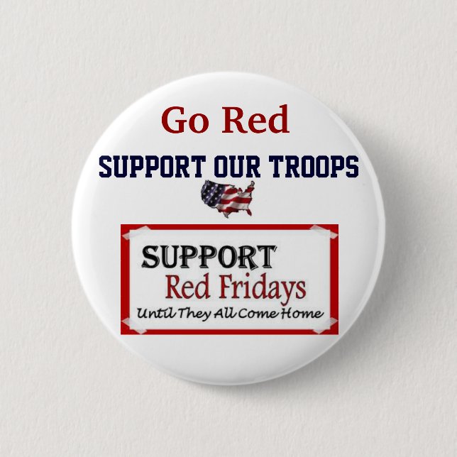 Badge Rond 5 Cm Bouton rouge de vendredi (Devant)