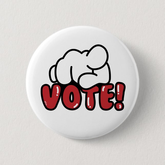 Badge Rond 5 Cm Bouton rouge de VOTE (Devant)