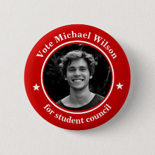 Badge Rond 5 Cm Bouton rouge du syndicat étudiant photo personnali