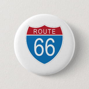 Badge Rond 5 Cm Bouton Route 66