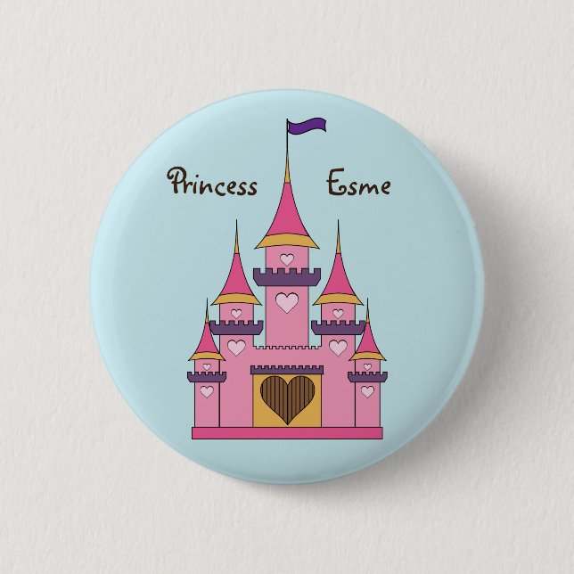Badge Rond 5 Cm Bouton royal du château de princesses (Devant)