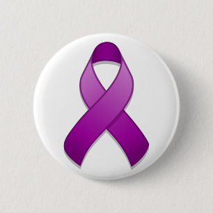 Badge Rond 5 Cm Bouton Ruban de sensibilisation au pourpre