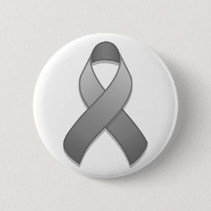 Badge Rond 5 Cm Bouton ruban de sensibilisation gris