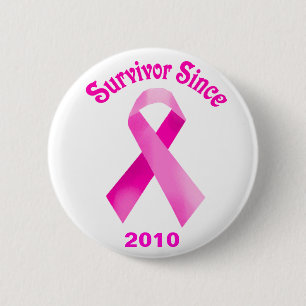 Badge Rond 5 Cm Bouton Ruban rose cancer du sein
