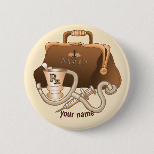 Badge Rond 5 Cm Bouton Sac Médicale