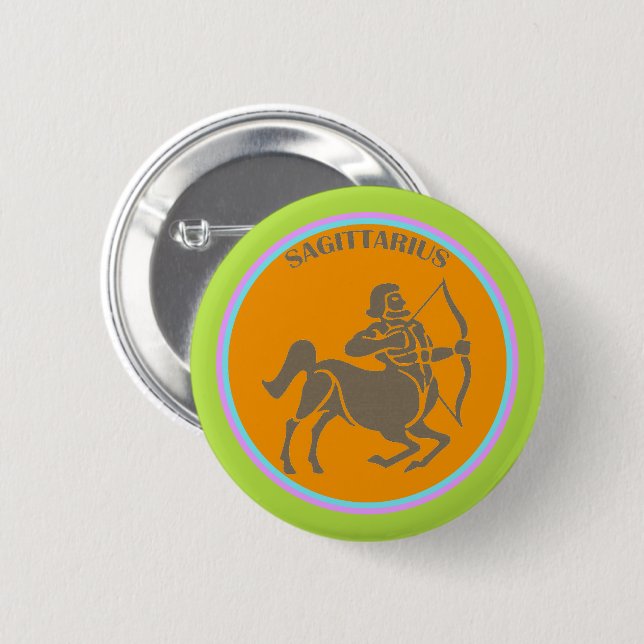 Badge Rond 5 Cm Bouton Sagittarius (Devant & derrière)