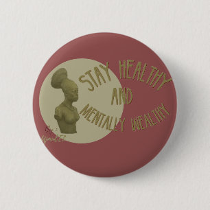 Badge Rond 5 Cm Bouton sain de séjour de couleur de brique