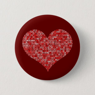 Badge Rond 5 Cm Bouton Saint Valentin