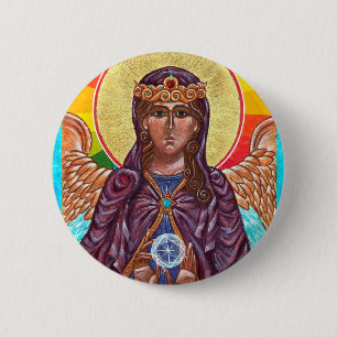 Badge Rond 5 Cm Bouton Sainte Sophie
