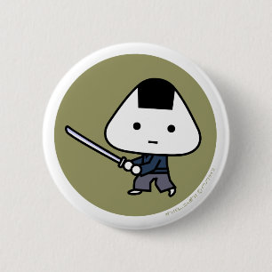 Badge Rond 5 Cm Bouton - samouraï de Riceball - GoldBack