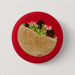 Badge Rond 5 Cm Bouton sandwich KiniArt Falafel