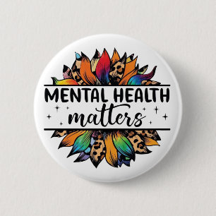 Badge Rond 5 Cm Bouton Santé mentale, moteur