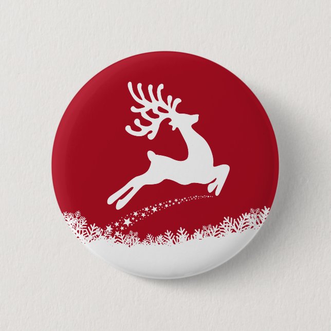 Badge Rond 5 Cm Bouton Saupoudrer Reindeer (Devant)