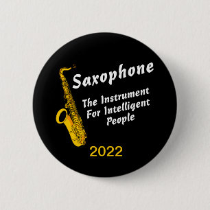 Badge Rond 5 Cm Bouton Saxophone intelligent