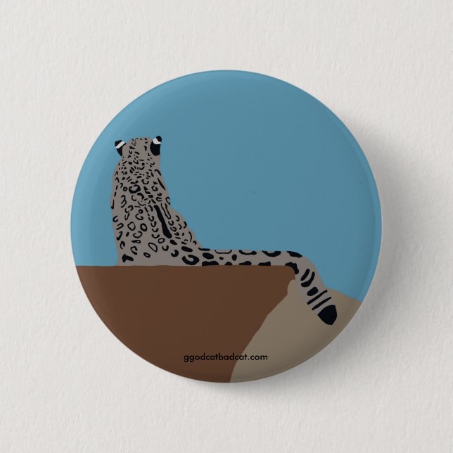 Badge Rond 5 Cm Bouton se reposant de léopard (Devant)