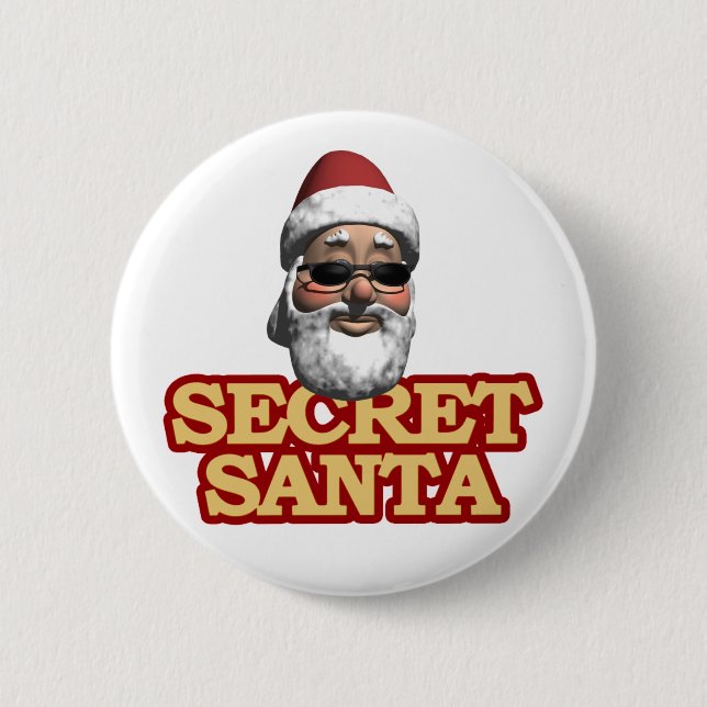 Badge Rond 5 Cm Bouton secret de Père Noël (Devant)