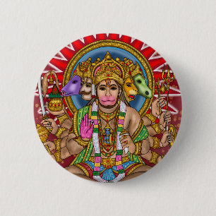 Badge Rond 5 Cm Bouton Seigneur Hanuman
