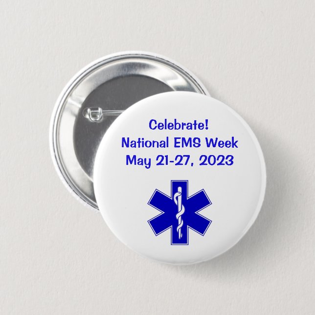 Badge Rond 5 Cm Bouton Semaine nationale EMS 2023 (Devant & derrière)