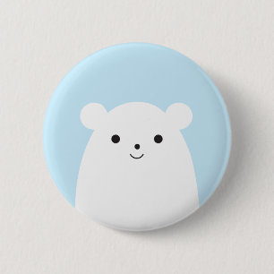 Badge Rond 5 Cm Bouton semi-transparent d'ours blanc
