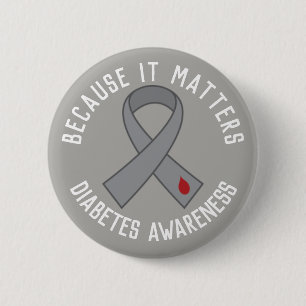 Badge Rond 5 Cm Bouton Sensibilisation au diabète