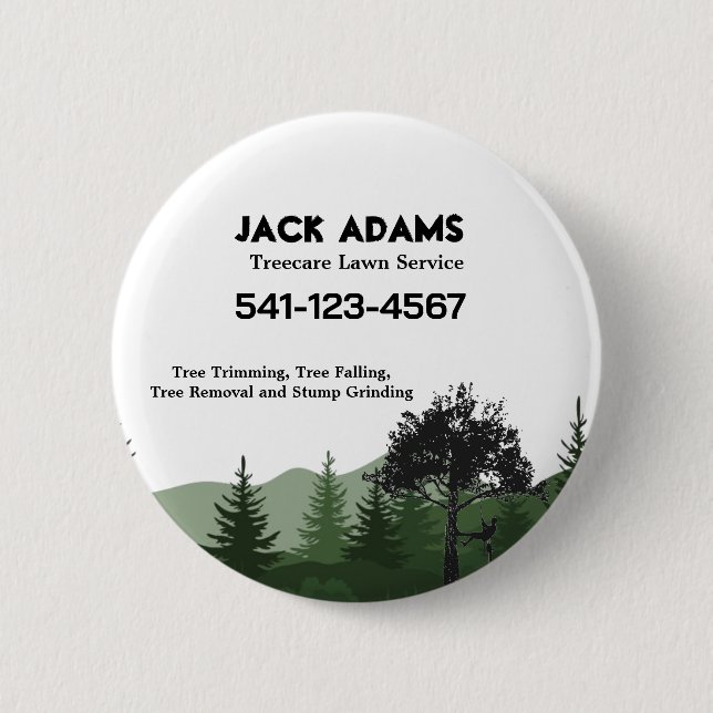 Badge Rond 5 Cm Bouton Service de pelouse Treecare (Devant)