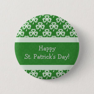 Badge Rond 5 Cm Bouton Shamrock étincelant
