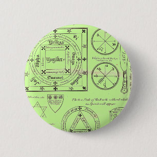 Badge Rond 5 Cm Bouton Signes magiques