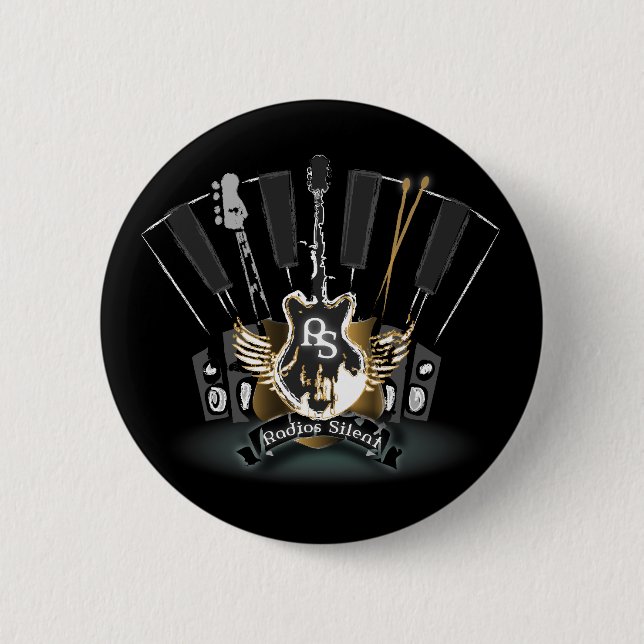 Badge Rond 5 Cm Bouton silencieux de radios ! (Devant)
