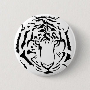 Badge Rond 5 Cm bouton silhouette des yeux et des rayures