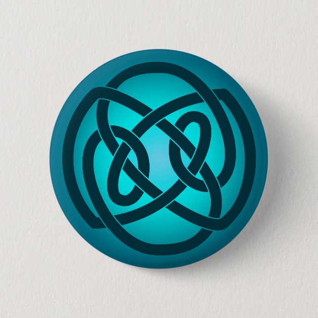 Badge Rond 5 Cm Bouton simple bleu de noeud de boucle (Devant)