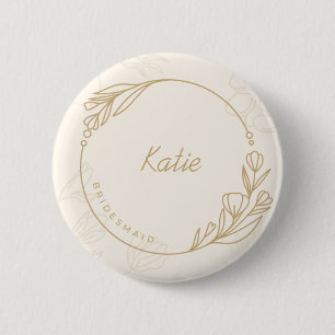 Badge Rond 5 Cm Bouton simple floral simple personnalisé