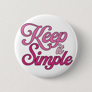 Badge Rond 5 Cm Bouton Simplicité (Rose)