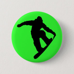 Badge Rond 5 Cm Bouton Snowboarder