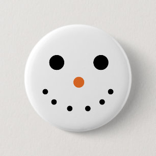 Badge Rond 5 Cm Bouton Snowman