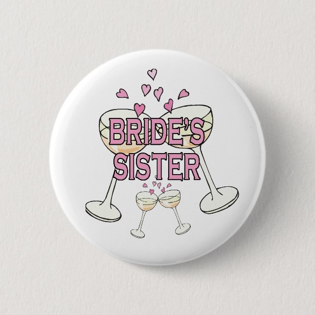 Badge Rond 5 Cm Bouton : Soeur de la mariée (Devant)